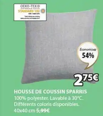 JYSK Housse de coussin sparris offre