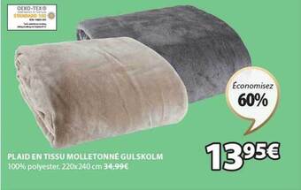 JYSK Plaid en tissu molletonné gulskolm offre