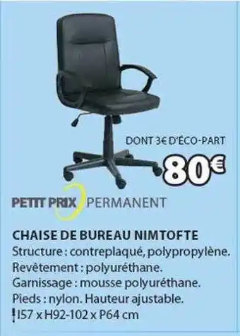 JYSK Chaise de bureau nimtofte offre