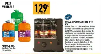 Brico Cash Poéle A Pétrole R131C 2,10 Kw offre