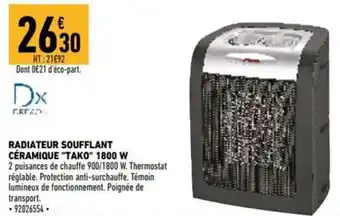 Brico Cash Radiateur Soufflant Céramique 'Tako" 1800 W offre