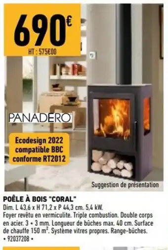 Brico Cash Poéle A bois "Coral" offre