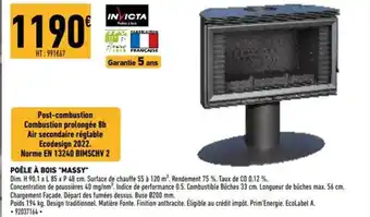 Brico Cash Poéle A Bois "Massy" offre