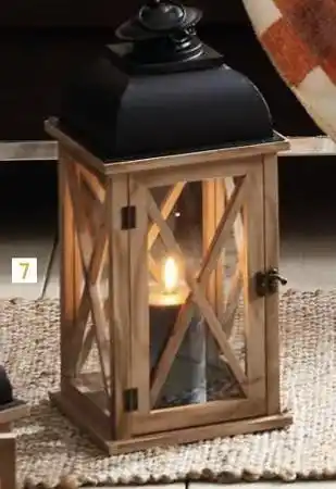 Géant Casino Lanterne bois et métal offre