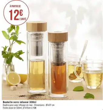 Géant Casino Bouteille verre infuseur 300ml offre