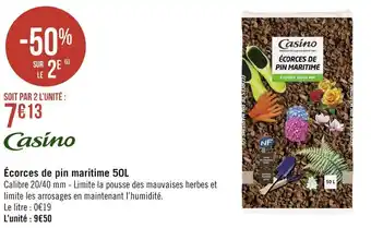 Géant Casino Casino écorces de pin maritime 50l offre