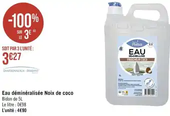 Géant Casino Phebus eau déminéralisée noix de coco offre