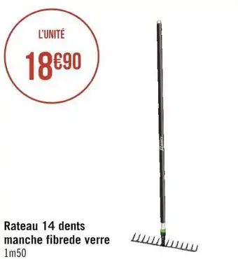 Géant Casino Rateau 14 dents manche fibrede verre offre