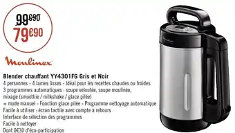 Géant Casino Moulinex blender chauffant yy4301fg gris et noir offre