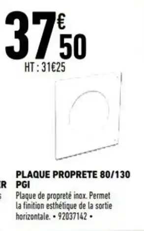 Brico Cash Plaque Proprete 80/130 Pgi offre