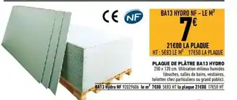Plaque De Platre Ba13 Hydro