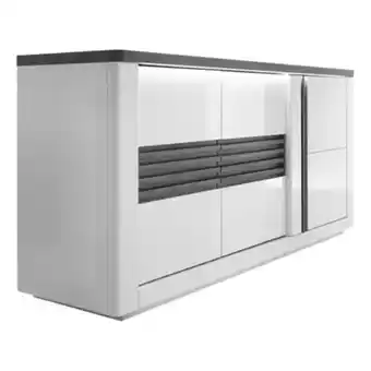 BUT Modern living buffet 3 portes vertigo blanc/chêne gris offre