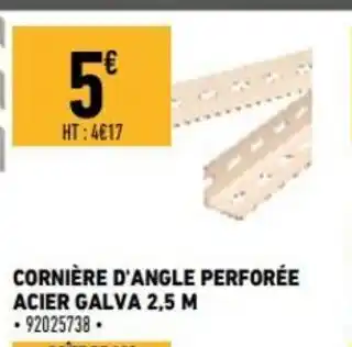 Brico Cash Corniére D'Angle Perforée Acier Galva 2,5 M offre