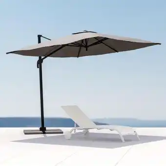 Parasol déporté naterial aura anthracite carré, l.286 x l.286 cm