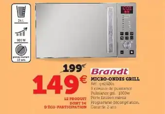 Hyper U Micro-ondes grill brandt offre