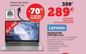 Hyper U Ordinateur portable 15,6 offre
