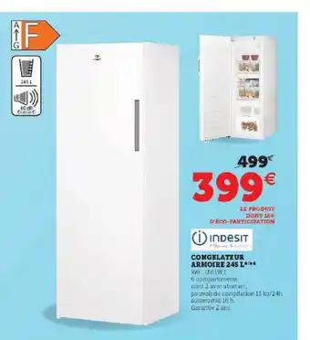 Hyper U Congélateur armoire 245l indesit offre