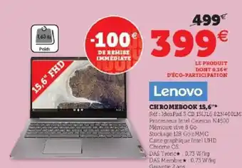 Hyper U Chromebook 15,6 offre