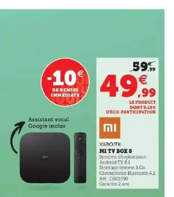 Hyper U Mi tv box s xiaomi offre