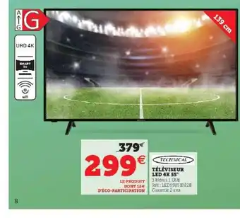 Hyper U Téléviseur led 4k 55 offre