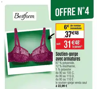 Cora x Carrefour Soutien-gorge avec armatures bestform offre
