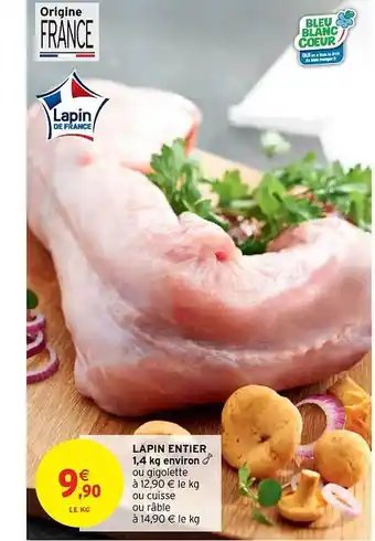 Intermarché Hyper Lapin entier 1,4 kg offre