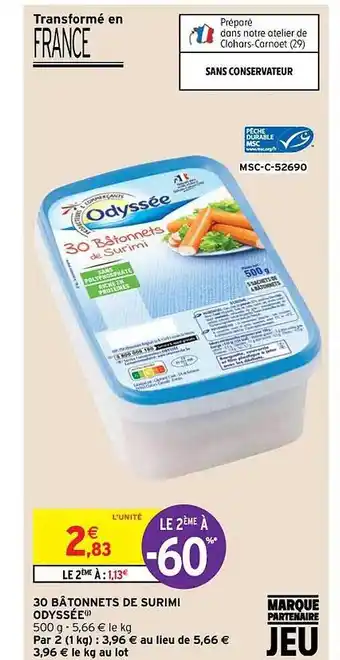Intermarché Hyper 30 bâtonnets de surimi odyssée offre