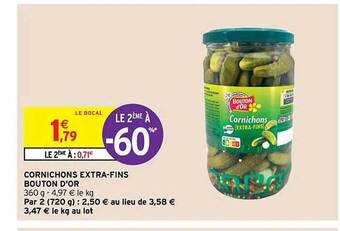 Intermarché Hyper Cornichons extra-fins bouton d'or offre