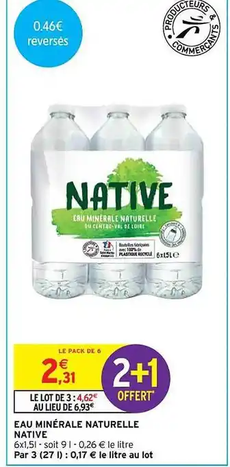 Intermarché Hyper Eau minérale naturelle native offre