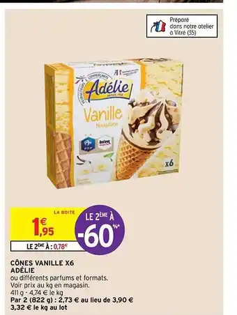 Intermarché Hyper Cônes vanille x6 adélie offre