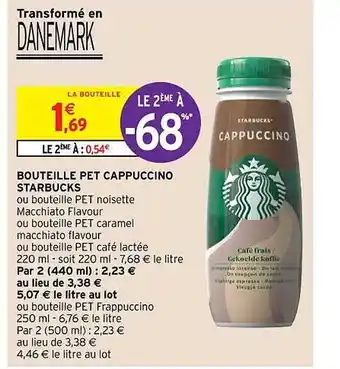 Intermarché Hyper Bouteille pet cappuccino starbucks offre