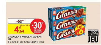 Granola chocolat au lait lu