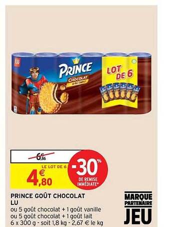 Intermarché Hyper Prince goût chocolat lu offre