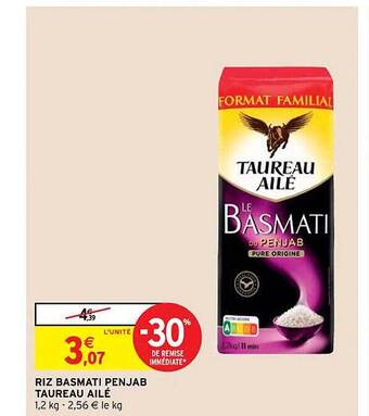 Intermarché Hyper Riz basmati penjab taureau ailé offre