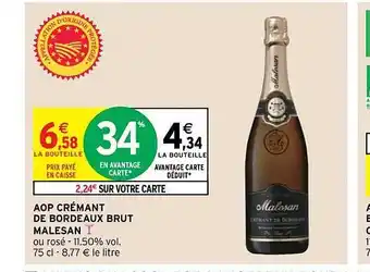 Intermarché Hyper Aop crémant de bordeaux brut malesan offre