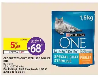 Intermarché Hyper Croquettes chat stérilisé poulet one offre