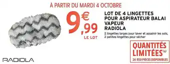 Intermarché Hyper Lot de 4 lingettes pour aspirateur balai vapeur radiola offre