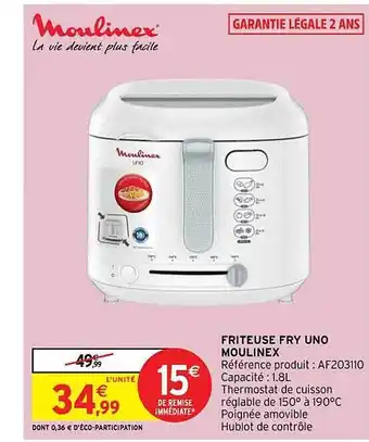 Intermarché Hyper Friteuse fry uno moulinex offre