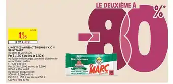 Intermarché Hyper Lingettes antibactériennes x30 saint marc offre