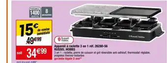 Migros Appareil à raclette 3 en 1 russell hobbs offre