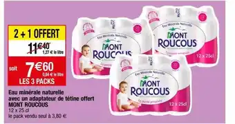 Migros Eau minérale naturelle avec un adaptateur de tétine offert mont roucous offre