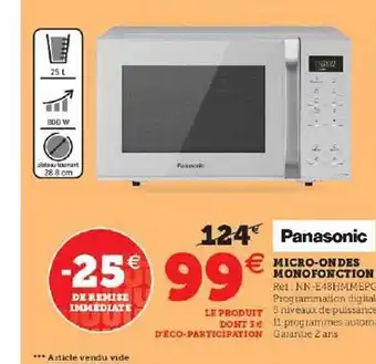 Super U Micro-ondes monofonction panasonic offre
