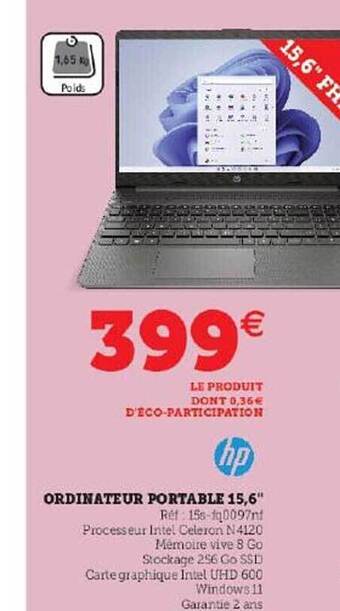 Super U Ordinateur portable 15,6 offre