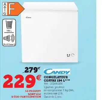 Congélateur coffre 194l candy