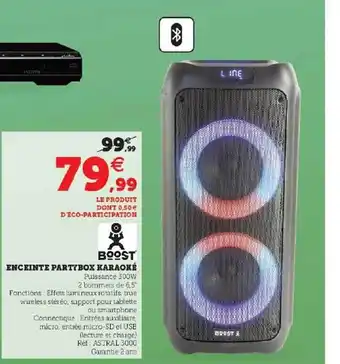 Enceinte partybox karaoké boost