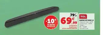 Super U Barre de son 2.0 tcl offre