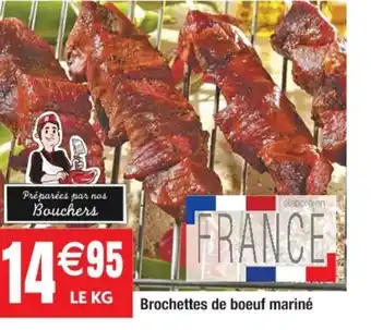 Cora x Carrefour Brochettes de bœuf mariné offre