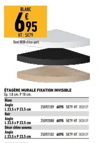 Étagère murale fixation invisible