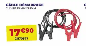 Carter-Cash Câble démarrage cuivre 25 mm² 3.50 m offre