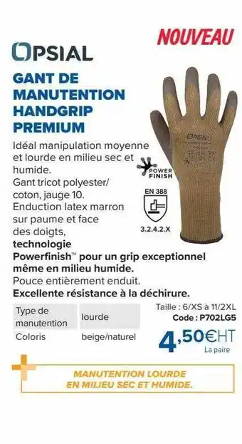 Prolians Gant de manutention handgrip premium opsial offre